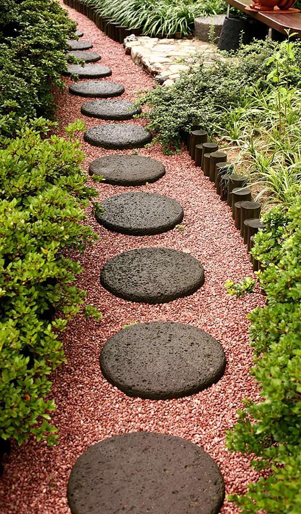 A Neat Path of Circular Stones and Red Gravel in Toowoomba, QLD